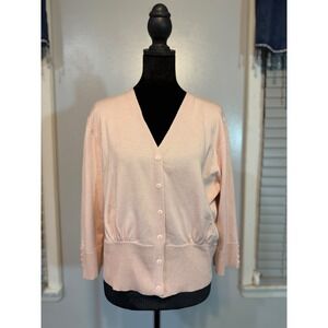 Grace Karin Blush Pink Button Cardigan Soft Girl Preppy Knit Sweater XL
